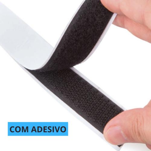 Velcro 25 mm Adesivado preto - ROLO 25 MTS