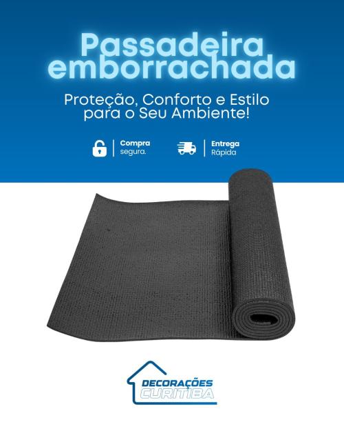 Passadeira emborracha PET fechada 0.60 cm x 15 mts - 5 mm